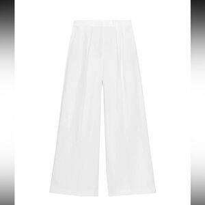 Zara Wide-Leg White High-Rise Trousers